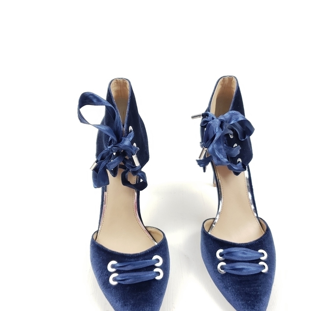 Badgley mischka jewel velvet laluna lace corset ankle heels size 10 - Picture 8 of 10